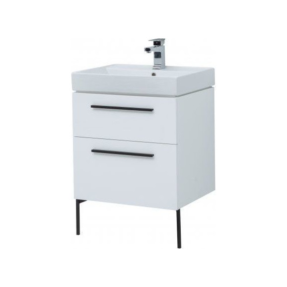 Тумба подвесная с раковиной Aquanet Nova 60 см 242279, белый, Цвет фасада: белый фото 6