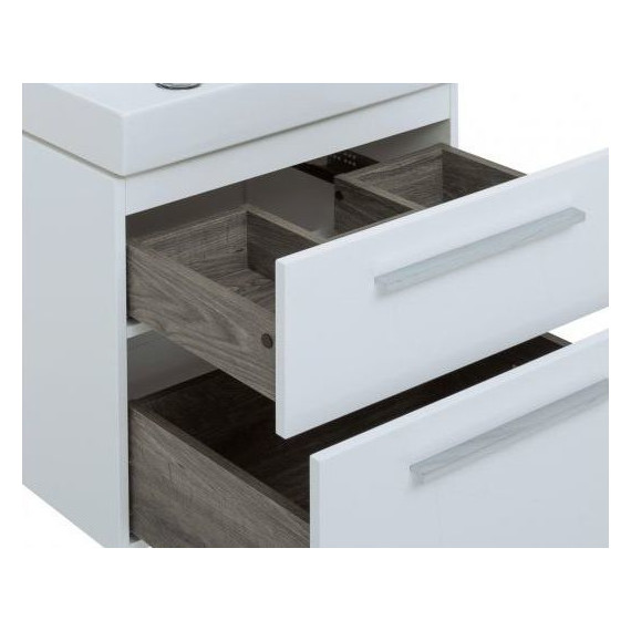 Тумба подвесная с раковиной Aquanet Nova 60 см 242279, белый, Цвет фасада: белый фото 10