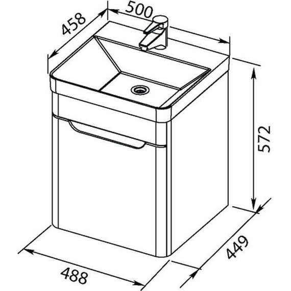 Тумба подвесная с раковиной Aquanet София 50 см 201745, белый - 12 Тумба подвесная с раковиной Aquanet София 50 см 201745, белый фото 12