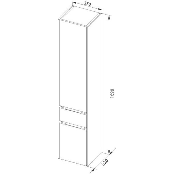 Пенал подвесной Aquanet Латина 35 см 179606, белый - 16 Пенал подвесной Aquanet Латина 35 см 179606, белый фото 16