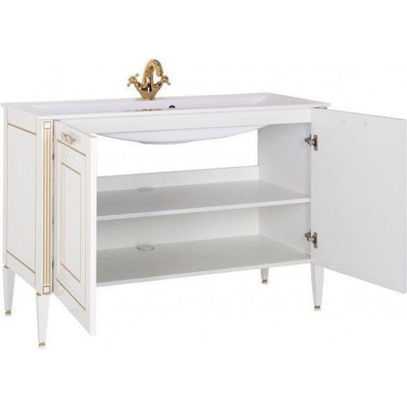 Тумба напольная с раковиной Aquanet Паола 120 см 186114, белый/золото - 4 Тумба напольная с раковиной Aquanet Паола 120 см 186114, белый/золото фото 4