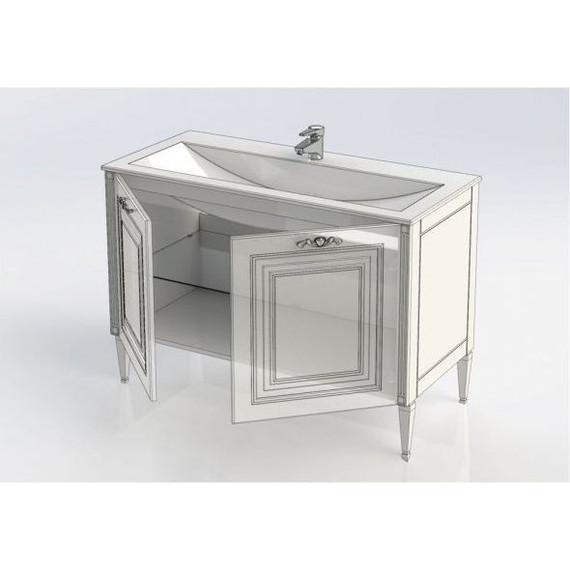 Тумба напольная с раковиной Aquanet Паола 120 см 181763, белый/серебро - 6 Тумба напольная с раковиной Aquanet Паола 120 см 181763, белый/серебро фото 6