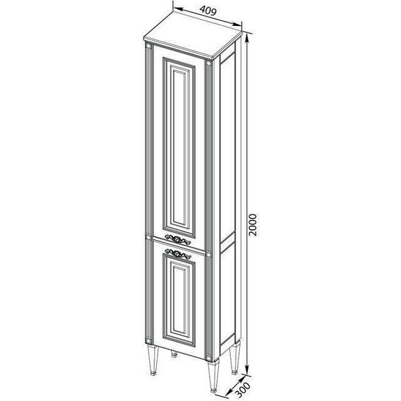 Пенал напольный Aquanet Паола 40 см 181770, белый/серебро - 8 Пенал напольный Aquanet Паола 40 см 181770, белый/серебро фото 8