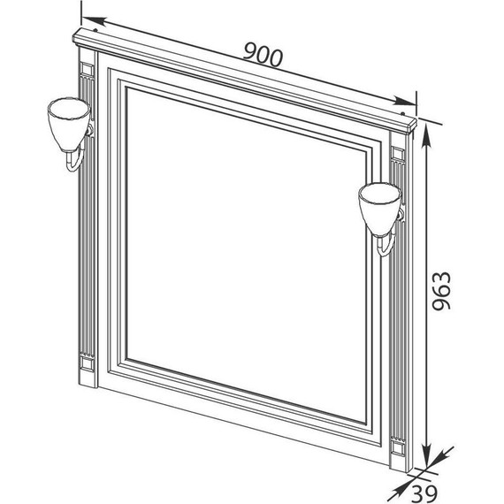 Зеркало Aquanet Паола 90 см 181769, белый/серебро - 8 Зеркало Aquanet Паола 90 см 181769, белый/серебро фото 8