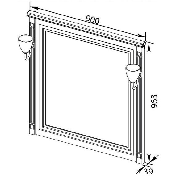 Зеркало Aquanet Паола 90 см 186108, белый/золото - 6 Зеркало Aquanet Паола 90 см 186108, белый/золото фото 6