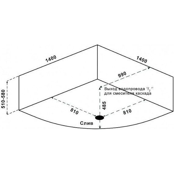 Ванна акриловая Bas Имейджен 140х140 см фото 5