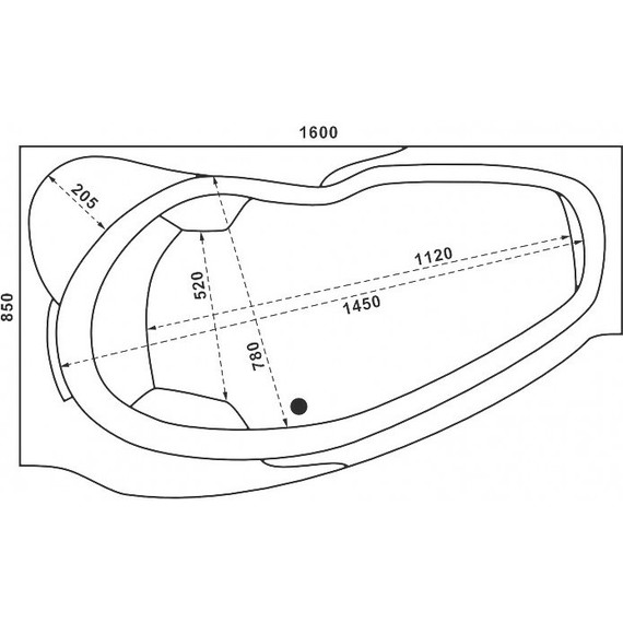 Ванна акриловая Bas Мартиника 160х85 см L фото 5