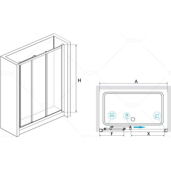 Душевая дверь RGW CL-11 110 см 04091110-11, хром/прозрачное - 3 Душевая дверь RGW CL-11 110 см 04091110-11, хром/прозрачное фото 3