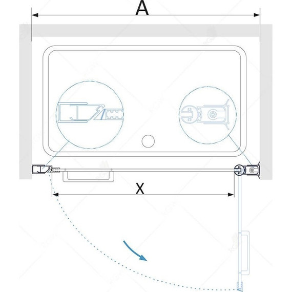 Душевая дверь RGW PA-03 90 см 04080309-11, хром/прозрачное - 3 Душевая дверь RGW PA-03 90 см 04080309-11, хром/прозрачное фото 3