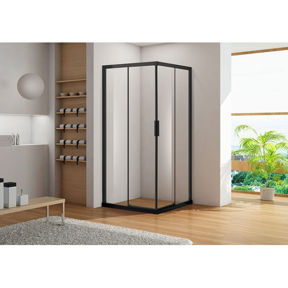 Душевое ограждение Aquanet Pleasure AE60-S-100x100U-BT 100x100 см (стекло 8 мм), чёрный/прозрачное фото 4