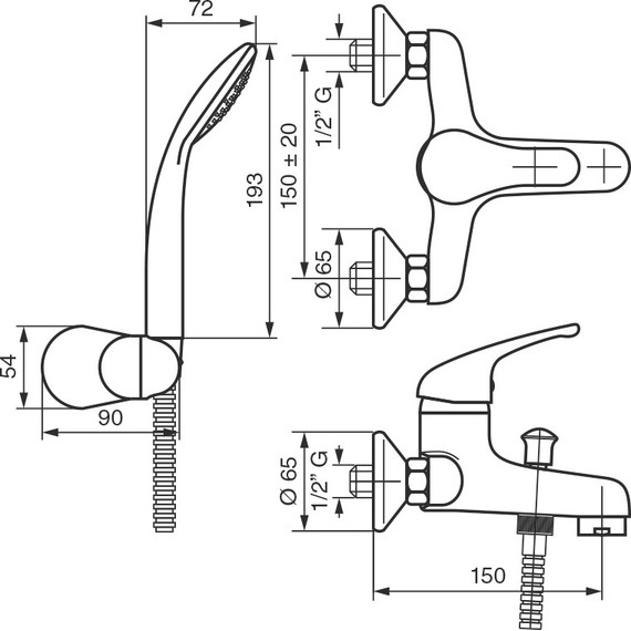 Смеситель для ванны Emmevi Ambra CR9001 фото 2