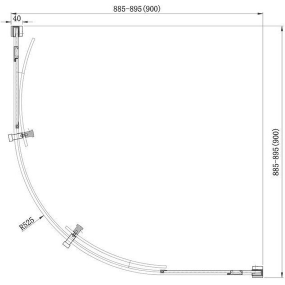 Душевое ограждение Aquanet Delta NPE2142 90x90 см (стекло 8 мм), хром/прозрачное фото 9