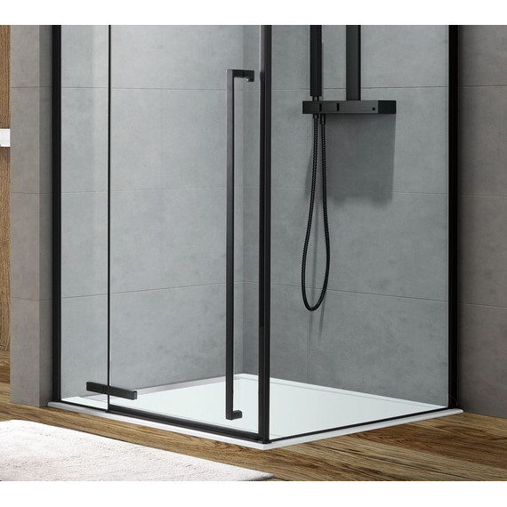 Душевое ограждение Aquanet Ideal AE-AXC10MB-S-B 100x100 см (стекло 8 мм), чёрный/прозрачное фото 4