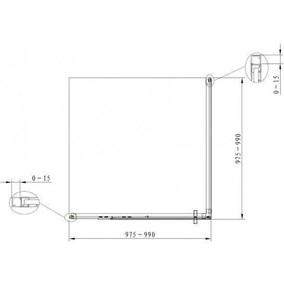 Душевое ограждение Aquanet Ideal AE-AXC10MB-S-B 100x100 см (стекло 8 мм), чёрный/прозрачное фото 5