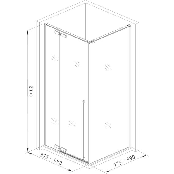 Душевое ограждение Aquanet Ideal AE-AXC10MB-S-B 100x100 см (стекло 8 мм), чёрный/прозрачное фото 6
