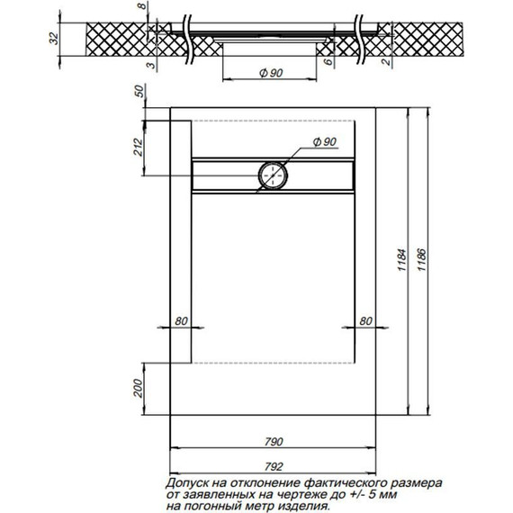 Каменный поддон Aquanet Pleasure 120x80 см 255437 фото 8