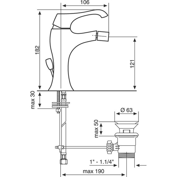 Смеситель для биде Emmevi Ares OR76004, золото - 2 Смеситель для биде Emmevi Ares OR76004, золото фото 2