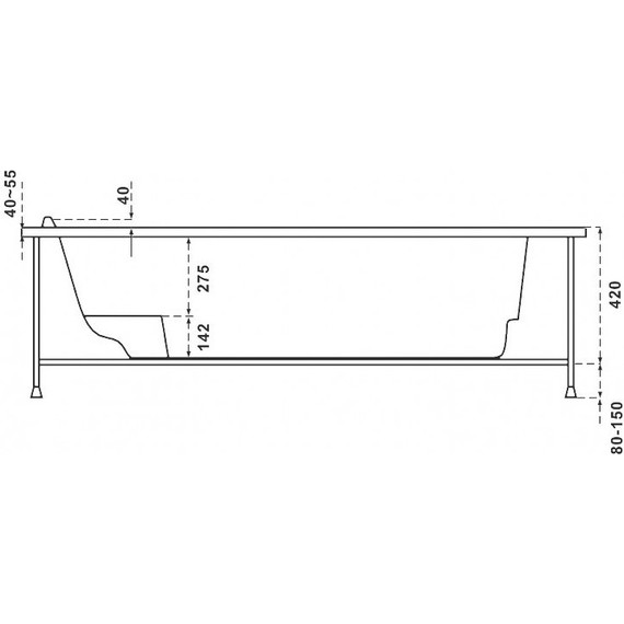 Ванна акриловая Bas Мартиника 160х85 см R фото 7