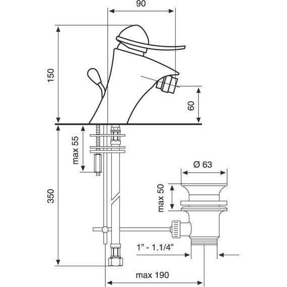 Смеситель для биде Emmevi Cheope CR5004 - 2 Смеситель для биде Emmevi Cheope CR5004 фото 2