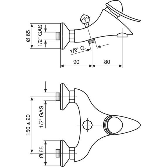Смеситель для ванны Emmevi Cheope CR5001 фото 2