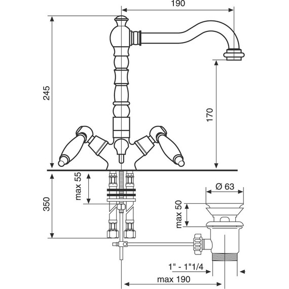 Смеситель для раковины Emmevi Deco Ceramic OR121613, золото фото 2