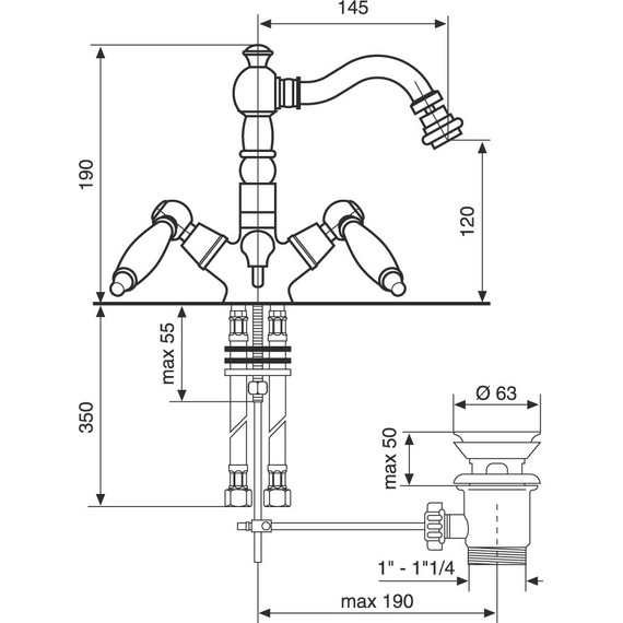 Смеситель для биде Emmevi Deco Ceramic OR121614, золото фото 2