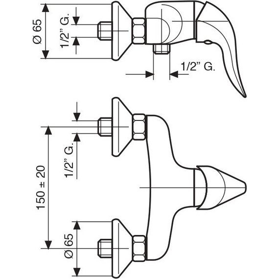 Смеситель для душа Emmevi Duka BR44002, бронза фото 2