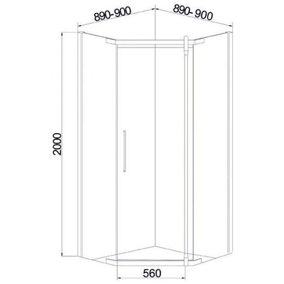 Душевое ограждение Mirsant Smart Pentagon 90х90 см хром/прозрачное - 2 Душевое ограждение Mirsant Smart Pentagon 90х90 см хром/прозрачное фото 2