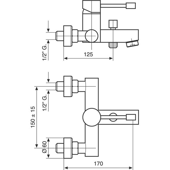 Смеситель для ванны Emmevi Eden CR71001 фото 2