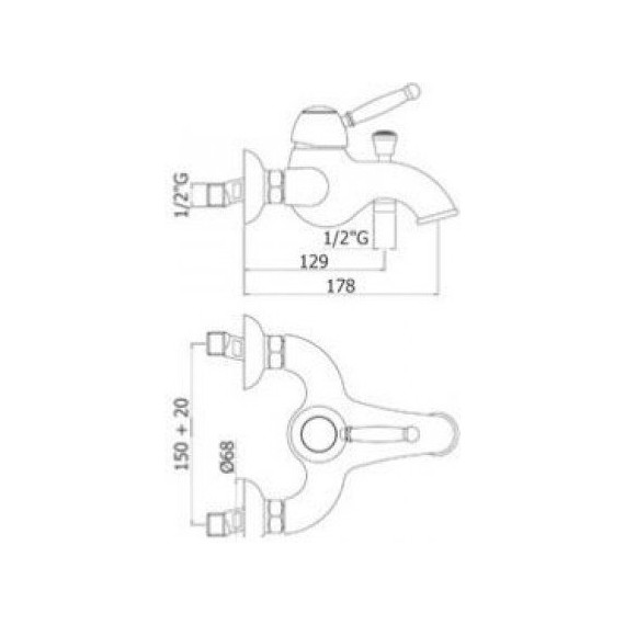 Смеситель для ванны Paffoni Giorgia GI022GF, золото фото 2