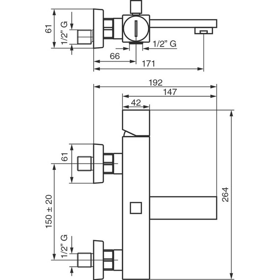 Смеситель для ванны Emmevi Gea CR26001 фото 2