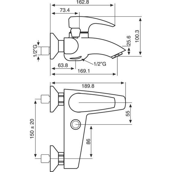 Смеситель для ванны Emmevi Kali CR75001 фото 2