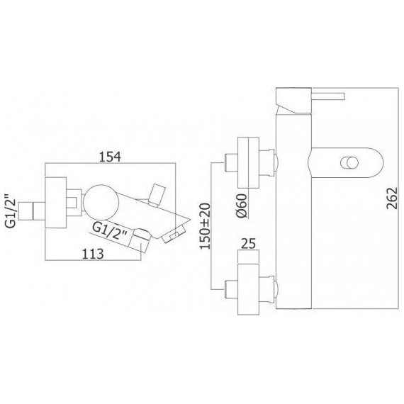 Смеситель для ванны Paffoni Light LIG022CR фото 3