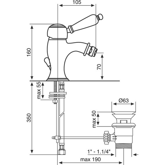 Смеситель для биде Emmevi Laguna СR40064 фото 2