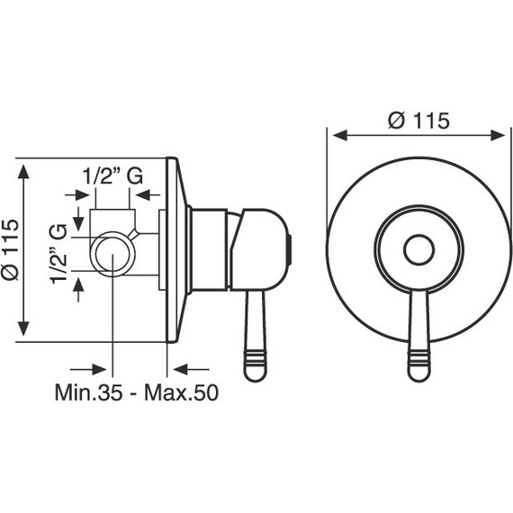 Смеситель для душа Emmevi Laguna BR40009, бронза - 2 Смеситель для душа Emmevi Laguna BR40009, бронза фото 2