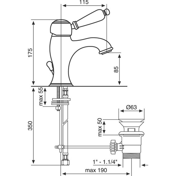 Смеситель для раковины Emmevi Laguna BR40063, бронза фото 2