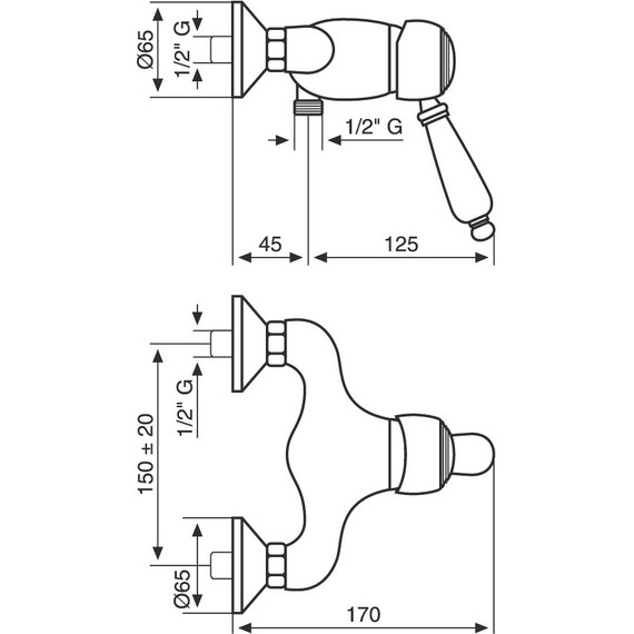Смеситель для душа Emmevi Laguna OR40062, золото фото 2