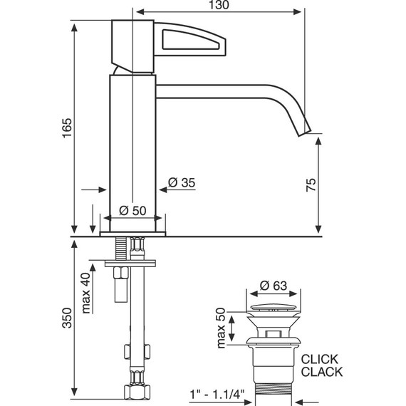 Смеситель для раковины Emmevi Minu CR83003LA фото 2