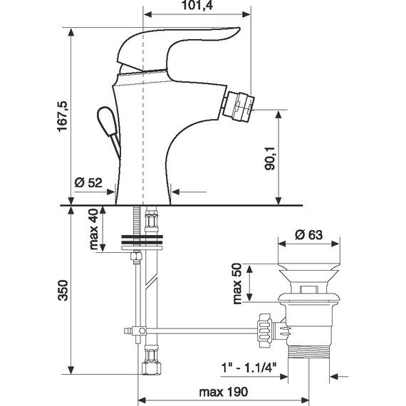 Смеситель для биде Emmevi Neco СR91004 фото 2