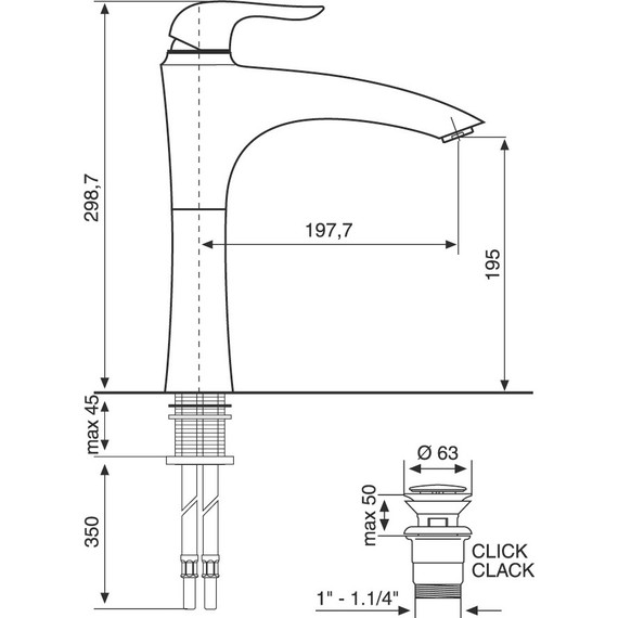 Смеситель для раковины высокий Emmevi Neco CR91006 фото 2