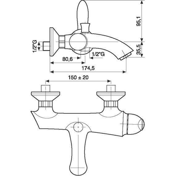 Смеситель для ванны Emmevi Neco СR91001 фото 2