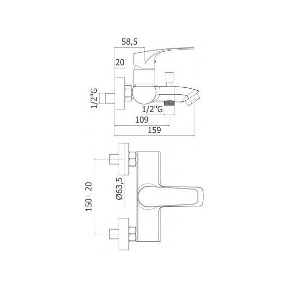 Смеситель для ванны Paffoni Lime LM022CR фото 2