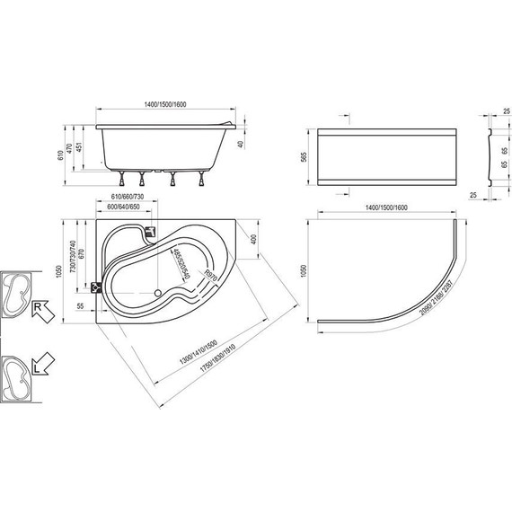 Ванна акриловая Ravak Rosa I 140х105 см CV01000000 R фото 9