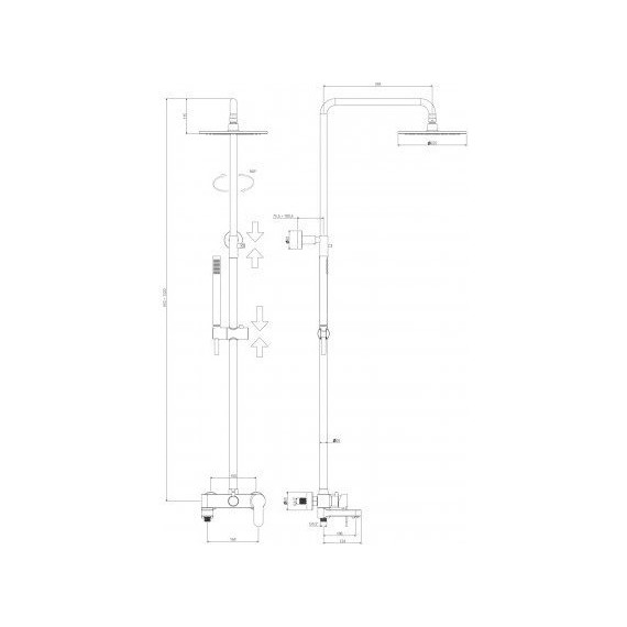 Душевая стойка для ванны Paffoni Blu ZCOL632NO, чёрный матовый - 5 Душевая стойка для ванны Paffoni Blu ZCOL632NO, чёрный матовый фото 5