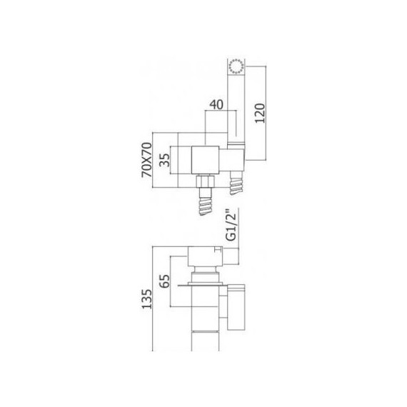 Набор для гигиенического душа Paffoni Tweet Square ZDUP112CR - 2 Набор для гигиенического душа Paffoni Tweet Square ZDUP112CR фото 2