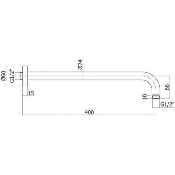 Кронштейн стеновой для верхнего душа Paffoni Rock 400 мм ZSOF034CR - 3 Кронштейн стеновой для верхнего душа Paffoni Rock 400 мм ZSOF034CR фото 3