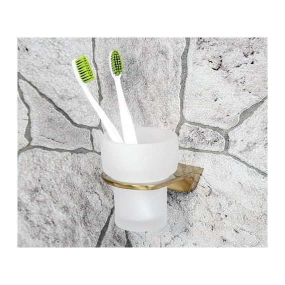 Стакан для зубных щеток WasserKraft Aisch K-5928, цвет золото - 3 Стакан для зубных щеток WasserKraft Aisch K-5928, цвет золото фото 3