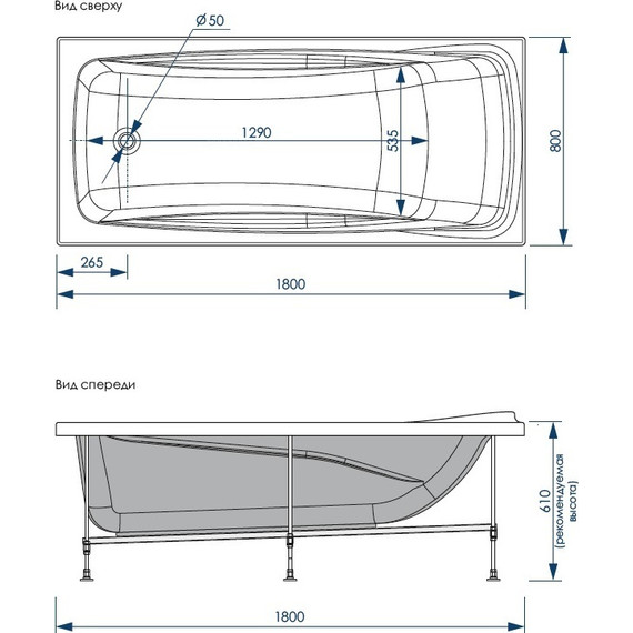 Ванна акриловая Loranto Granby 180x80 см фото 10