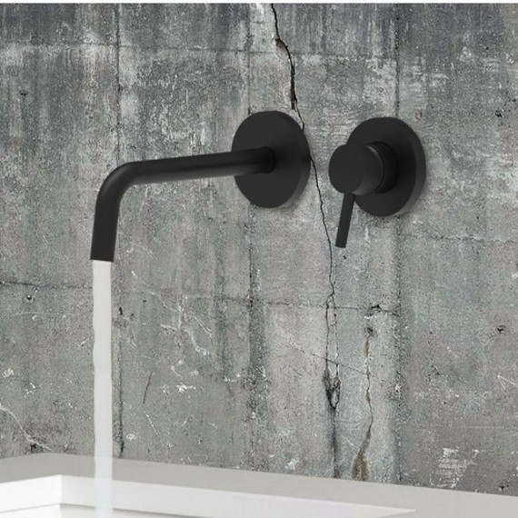 Смеситель для раковины настенный Paffoni Light LIG006NO70, чёрный матовый фото 3