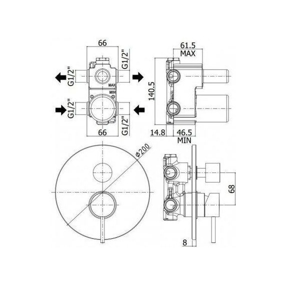 Смеситель для ванны Paffoni Light LIG018CR фото 2